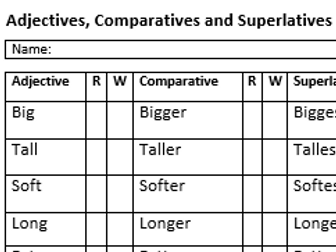 Assessment - Adjectives, Comparatives & Superlatives