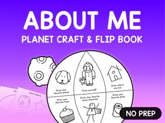 All About Me Planet Craft / No Prep About Me Activity, Back to School Icebreaker