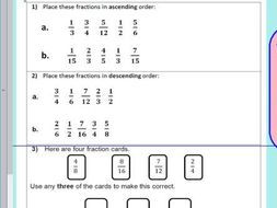 Compare Order Fractions Comparing And Ordering Fractions Ks Compare Order Fractions Comparing And Ordering Fractions Ks Year Worksheet Only