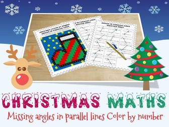 Christmas maths - parallel lines colour by number