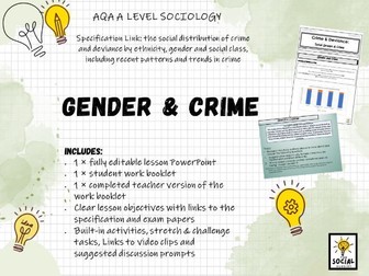 AQA A level Sociology - Crime and Deviance - Gender & Crime