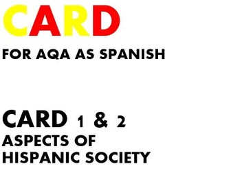 SPEAkING CARDS 1 & 2 for AQA AS SPANISH (new specification)