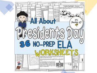 Presidents’ Day ELA Worksheets