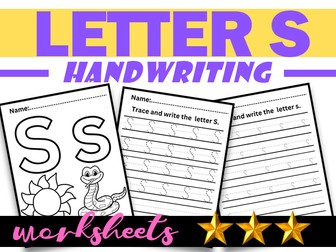 Beginning with the Letter S|Letter S Recognition and Handwriting|Letter formation Tracing Worksheet