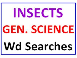 Insects for Kids Word Search Puzzle PLUS General Science Word Search (2 Puzzles)