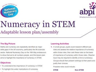 National Numeracy Day Lesson/Assembly Plan with resources for key stages 3, 4 and 5