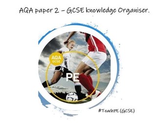 Paper 2 AQA GCSE PE knowledge organiser with reference made to AO1-AO3 assessment objectives.
