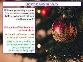 Eduqas Christmas Unseen Poetry