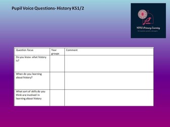 History pupil voice template