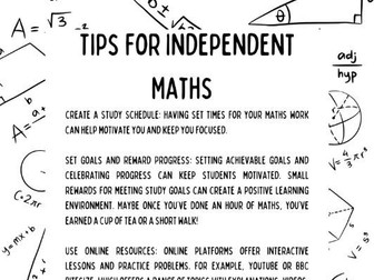 Independent Maths Work Advice