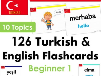 Turkish / English Flashcards - 10 Topics for Beginners