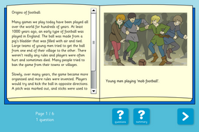 History of Football Interactive Information Book and Questions - Reading Level B - KS1