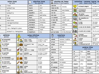 Spanish KS3 Literacy Mat - Key and High Frequency language