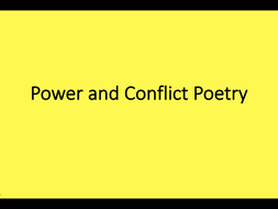 Power and Conflict Poetry