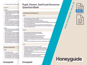 Pupil, Parent, Staff and Governor Survey Question Bank