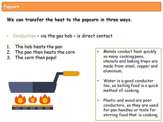 Heat transfer using popcorn