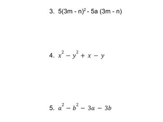 Higher GCSE maths factorisation worksheets with answers