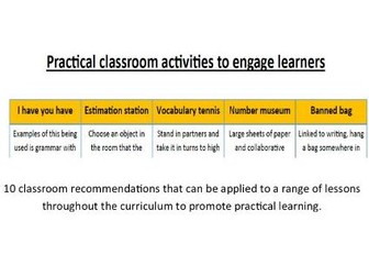 Practical classroom ideas