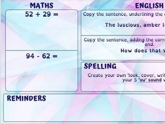 Year 3 Morning Tasks Term 1
