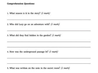 7 Plus English Practice Paper