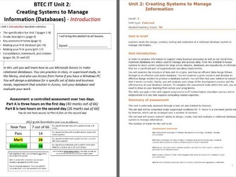 BTEC IT Unit 2 Databases Making 1st Database