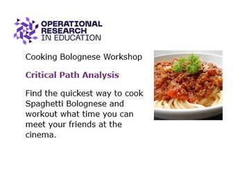 Workshop 5 - Cooking Bolognese (Critical Path Analysis)