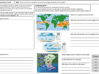 Edexcel B GCSE Geography Revision Booklet Exam Questions Topic 1 Climates, Climatic&Tectonic Hazards