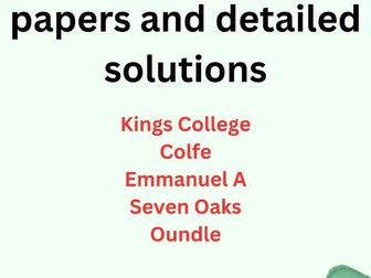 11+ Maths papers with detailed solutions