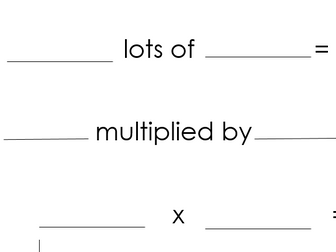 Maths Stem Sentence Multiplication