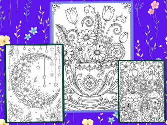 Floral & Nature Patterns Colouring Book | 20 Creative Printable Colouring Pages