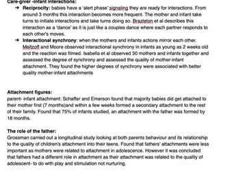 Attachment AQA topic notes