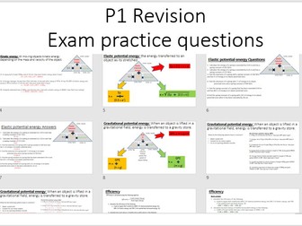 GCSE P1 Energy Calculation KE EPE GPE Efficiency Power