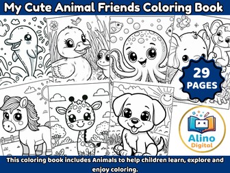 My Cute Animal Friends Coloring Book for Kids