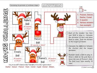 Calculating the Perimeter of  Rectilinear Shapes - Christmas Activity