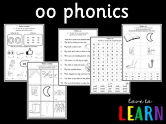 oo Phonics Worksheets (short oo and long oo)