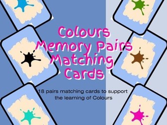 Colours Themed Matching Memory Pairs Cards