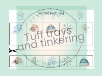matching winter pairs nursery eyfs cut and stick activity foundation phase enhanced provision