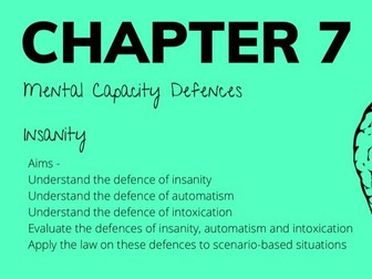 Mental Capacity Defences Presentation (Whole Lesson)