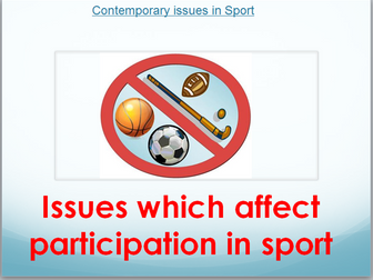 RO51 Cambridge Nationals Sports Studies-Lesson 1  Barriers to participation lesson & Learning Mat