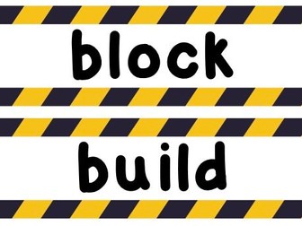 Construction Area Vocabulary Cards