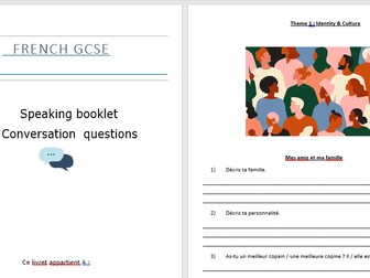 GCSE French speaking booklet