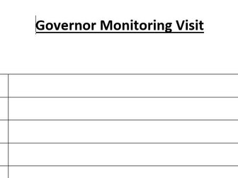 Governor monitoring visit form example