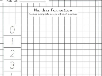 Number Formation Basic Skills 0 - 9
