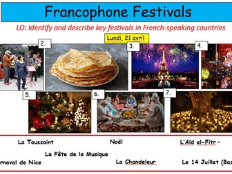 GCSE FRENCH - Festivals