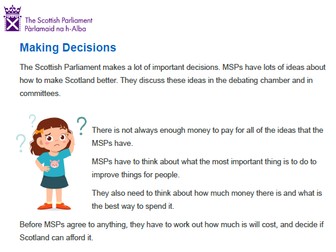 CfE Levels 1 & 2 Introduction to Democracy activities - Representation and Decision Making