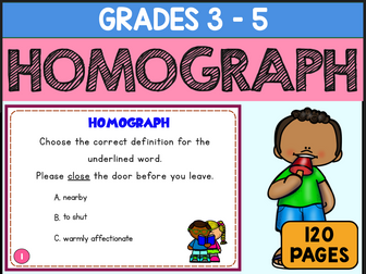 Homograph Task Cards Review Activities