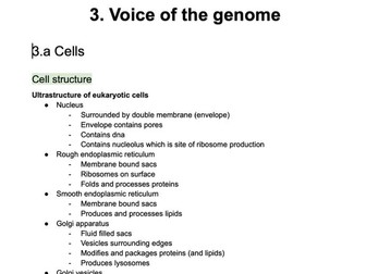 A-level Edexcel Biology topic 3 notes