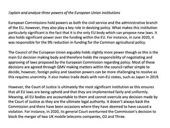 AQA A Level Politics EU 9 markers