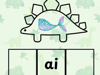 Phase 3 Word Builder - Dinosaur theme