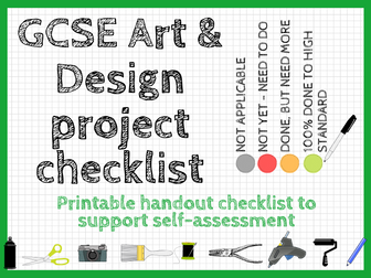 GCSE Art and Design project checklist: printable handout